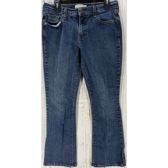 Levis 515 Jeans Women Size 10 Blue Dark Wash Denim Bootcut Mid Rise Cotton Blend - Picture 1 of 9
